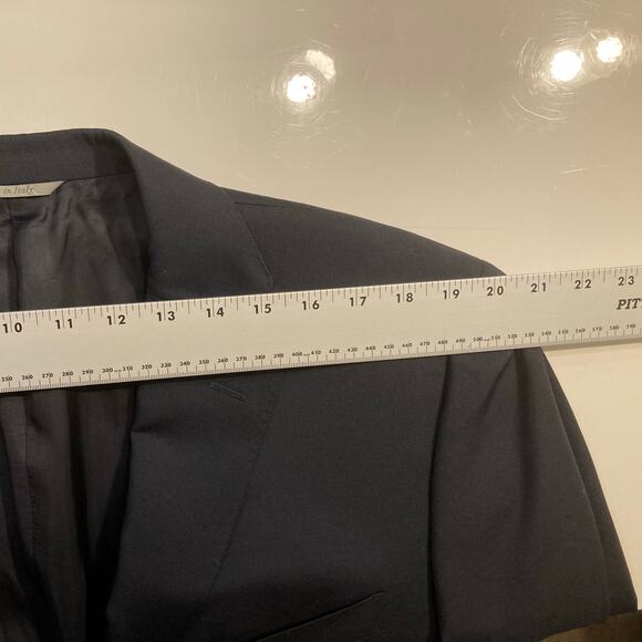 NWOT CANALI Blazer Mens 36R ITALY Navy-Blue Wool Double-Breasted Lined Long-Slv - Picture 13 of 16